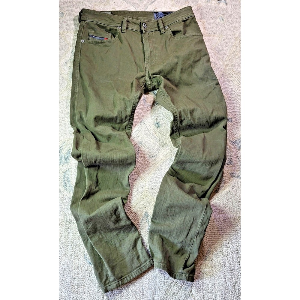 Diesel Men's Jeans Thommer Slim-Skinny 98% Cotton 2% Stretch W28 L30 Olive Green